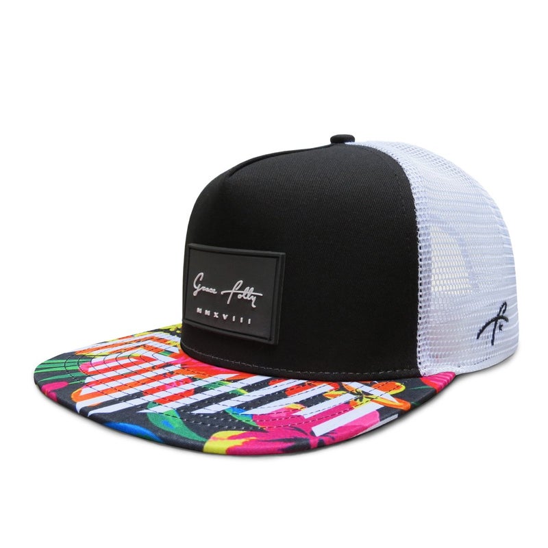 Grace Folly Trucker Hat for Men & Women. Snapback Mesh Caps (US, Alpha, One Size, One Size, Floral) - Image 1